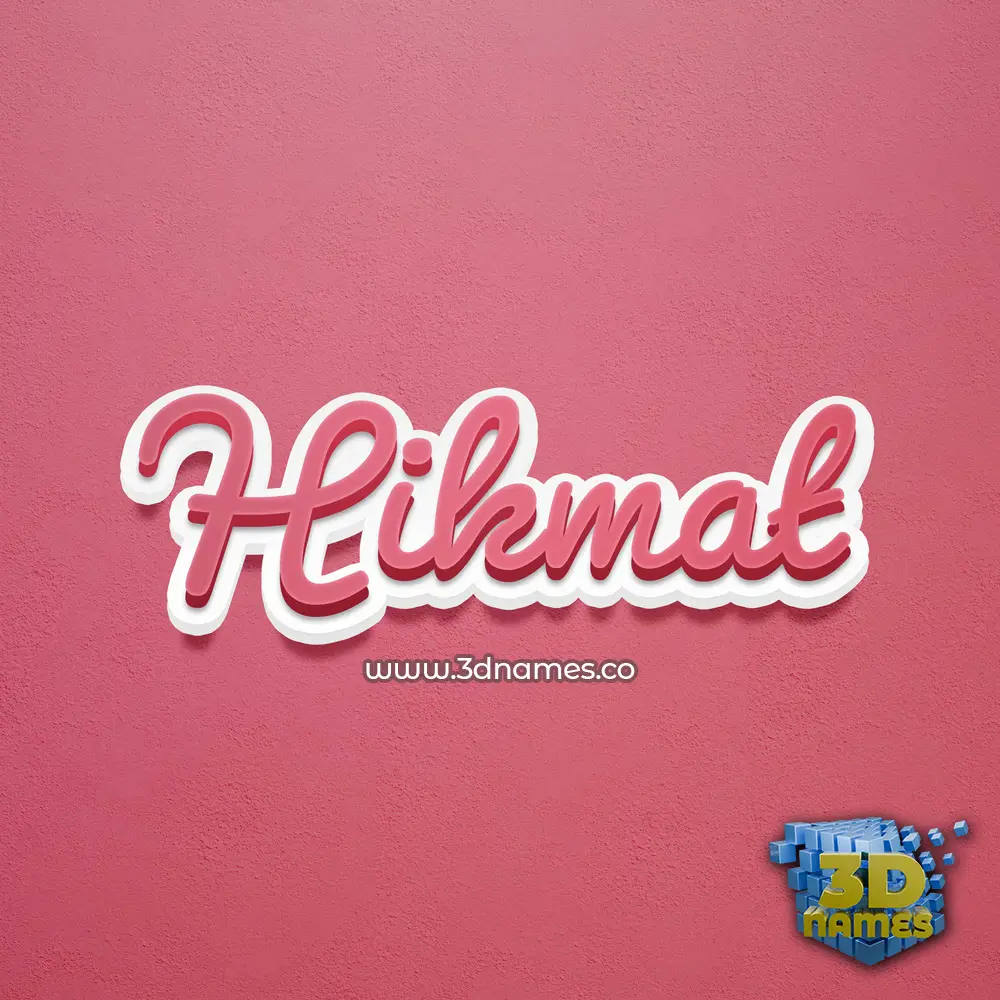 hikmat in Red Scribble style - 3D name wallpaper
