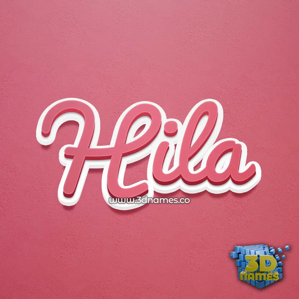 hila in Red Scribble style - 3D name wallpaper