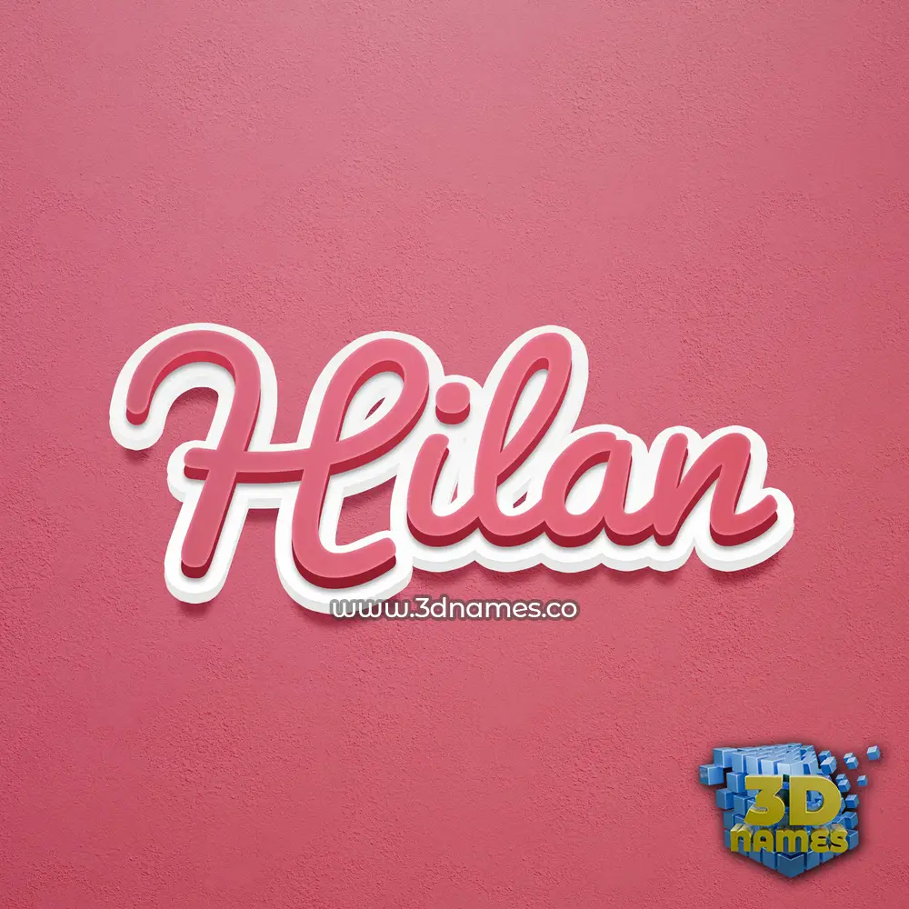 hilan in Red Scribble style - 3D name wallpaper