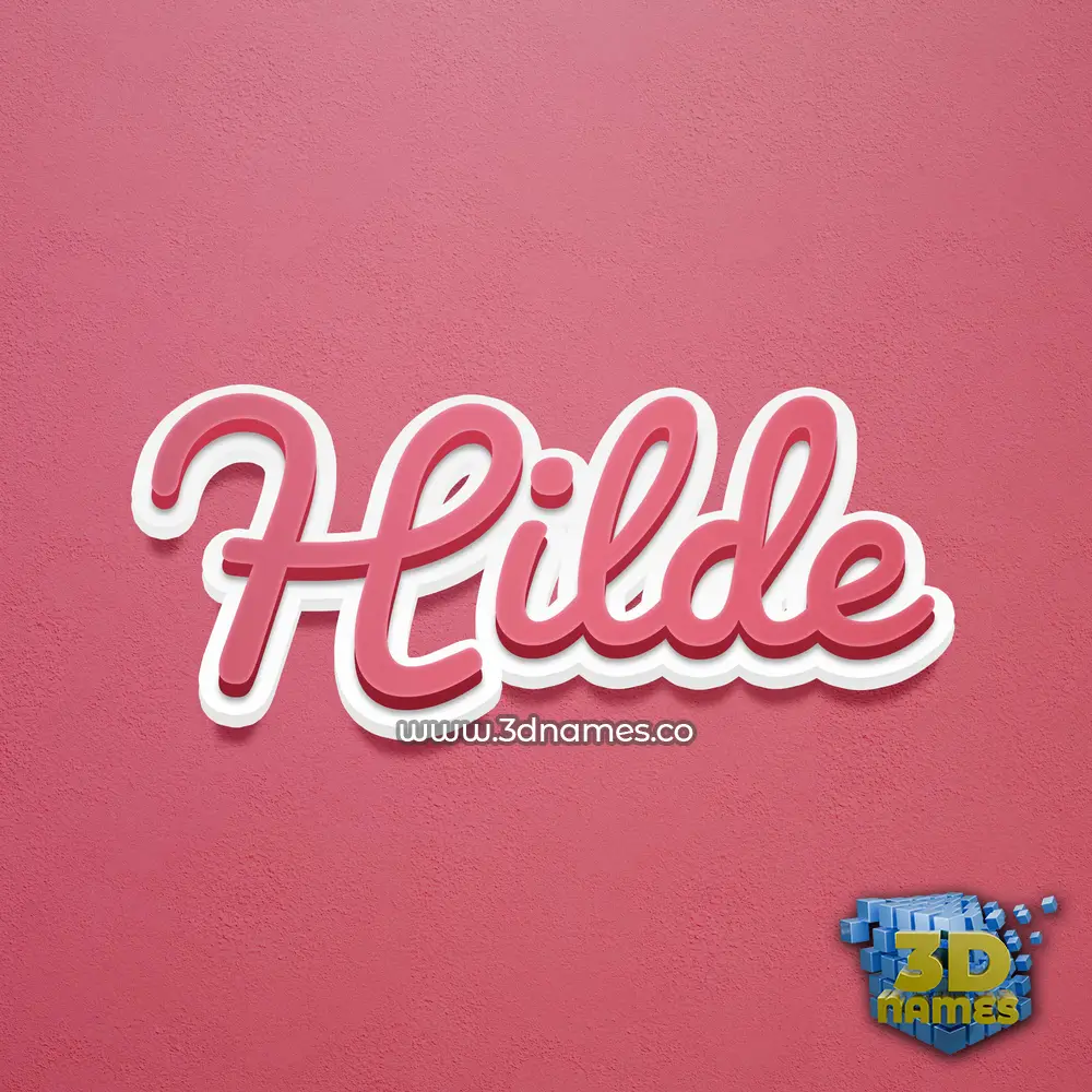 hilde in Red Scribble style - 3D name wallpaper