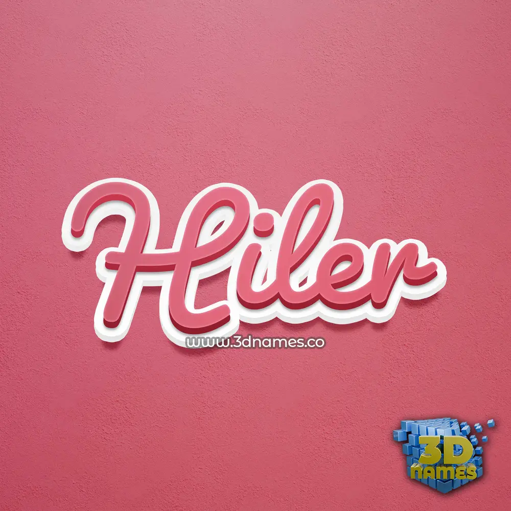 hiler in Red Scribble style - 3D name wallpaper