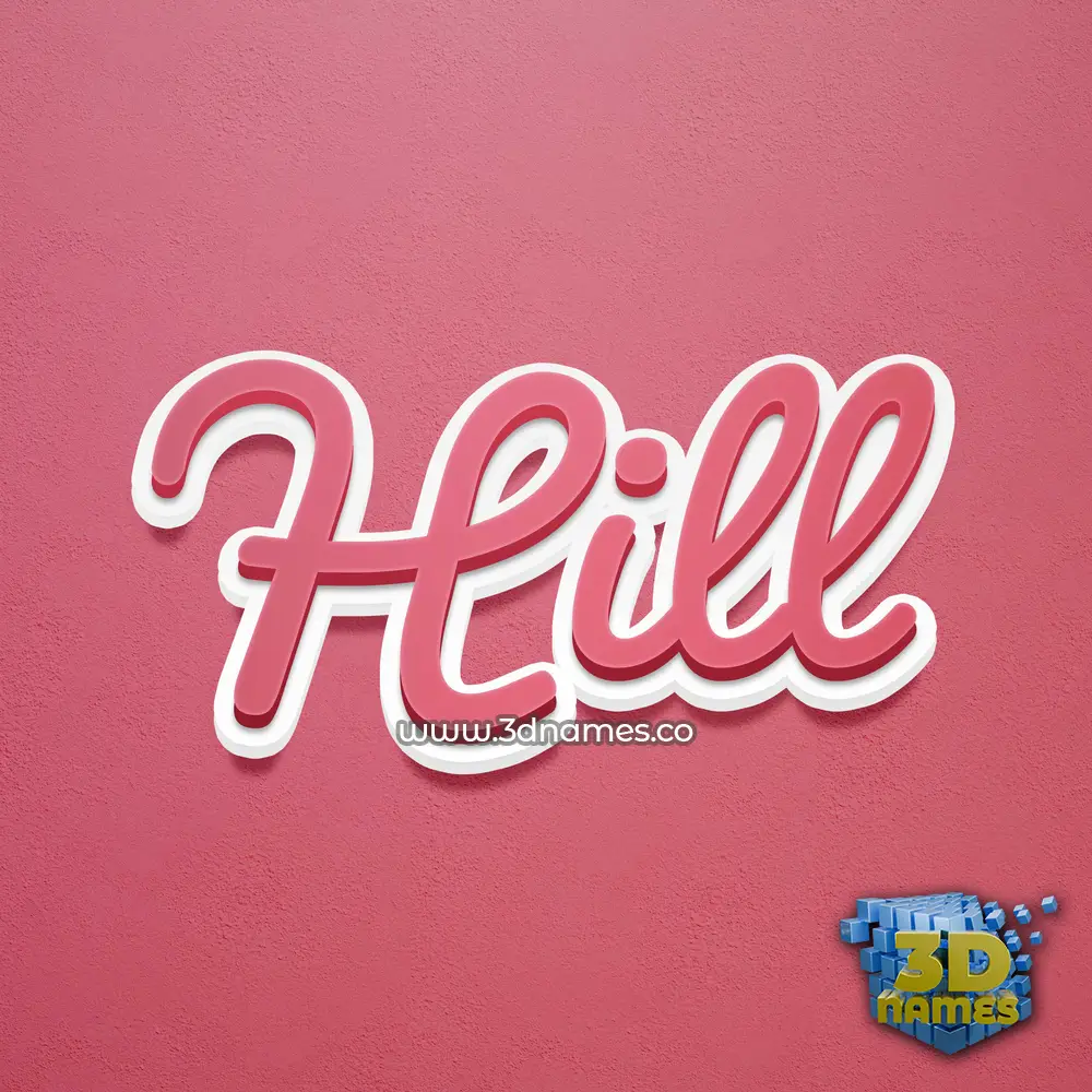hill in Red Scribble style - 3D name wallpaper