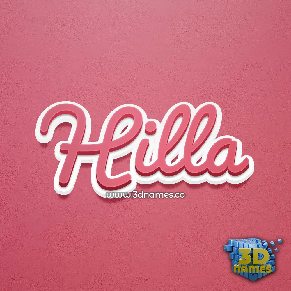hilla in Red Scribble style - 3D name wallpaper