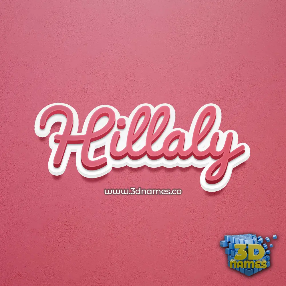 hillaly in Red Scribble style - 3D name wallpaper