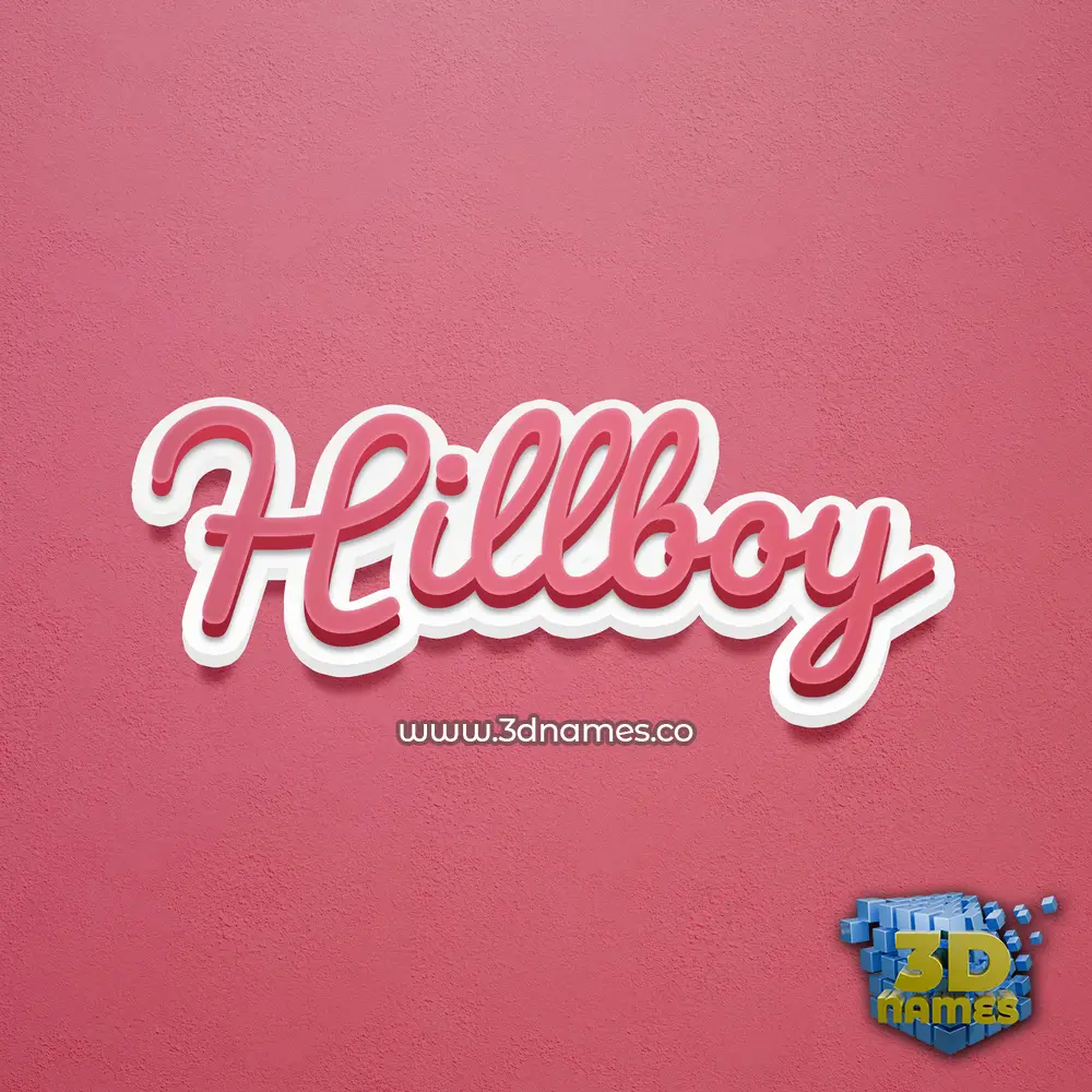 hillboy in Red Scribble style - 3D name wallpaper