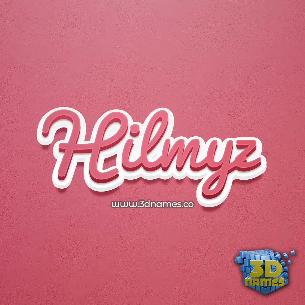 hilmyz in Red Scribble style - 3D name wallpaper