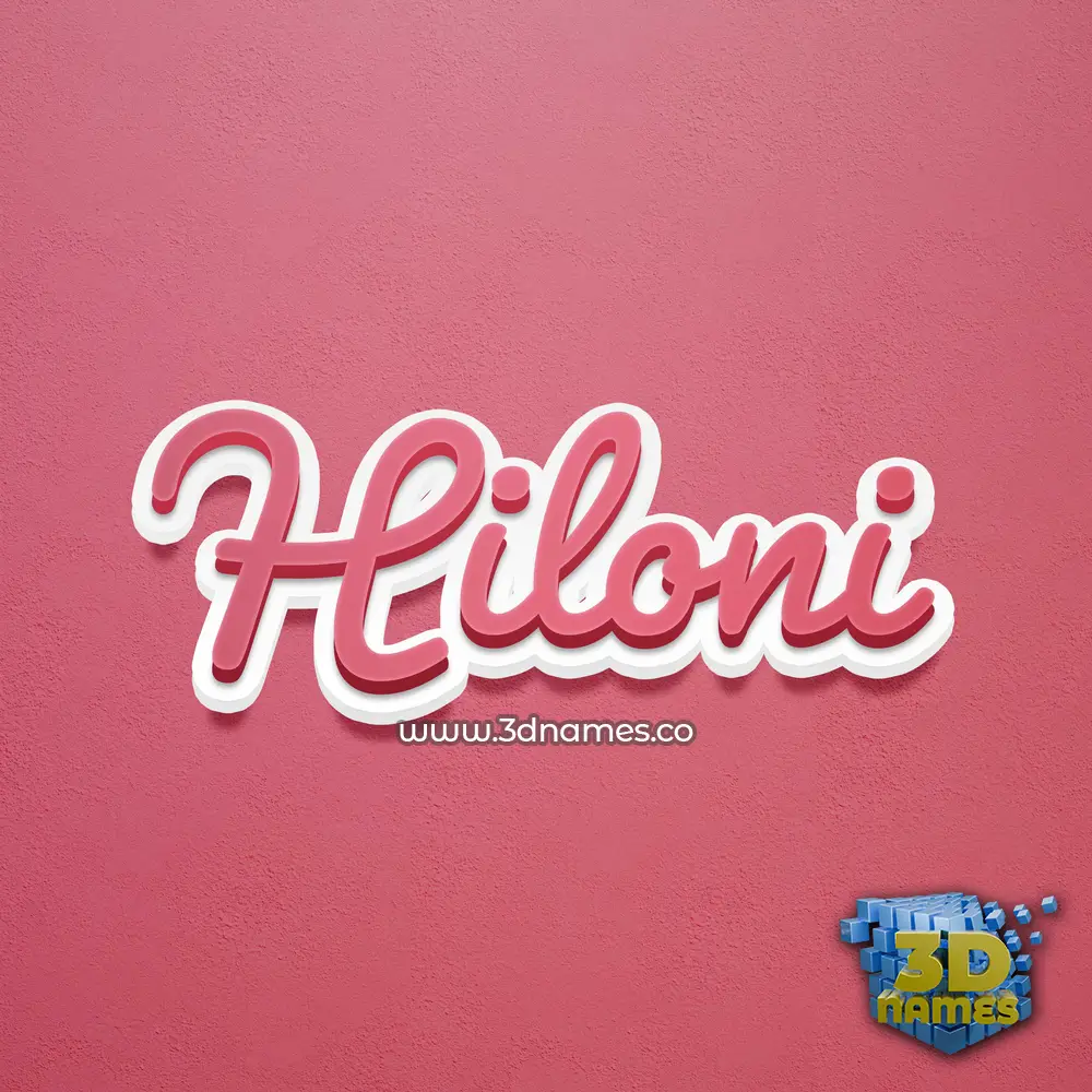 hiloni in Red Scribble style - 3D name wallpaper