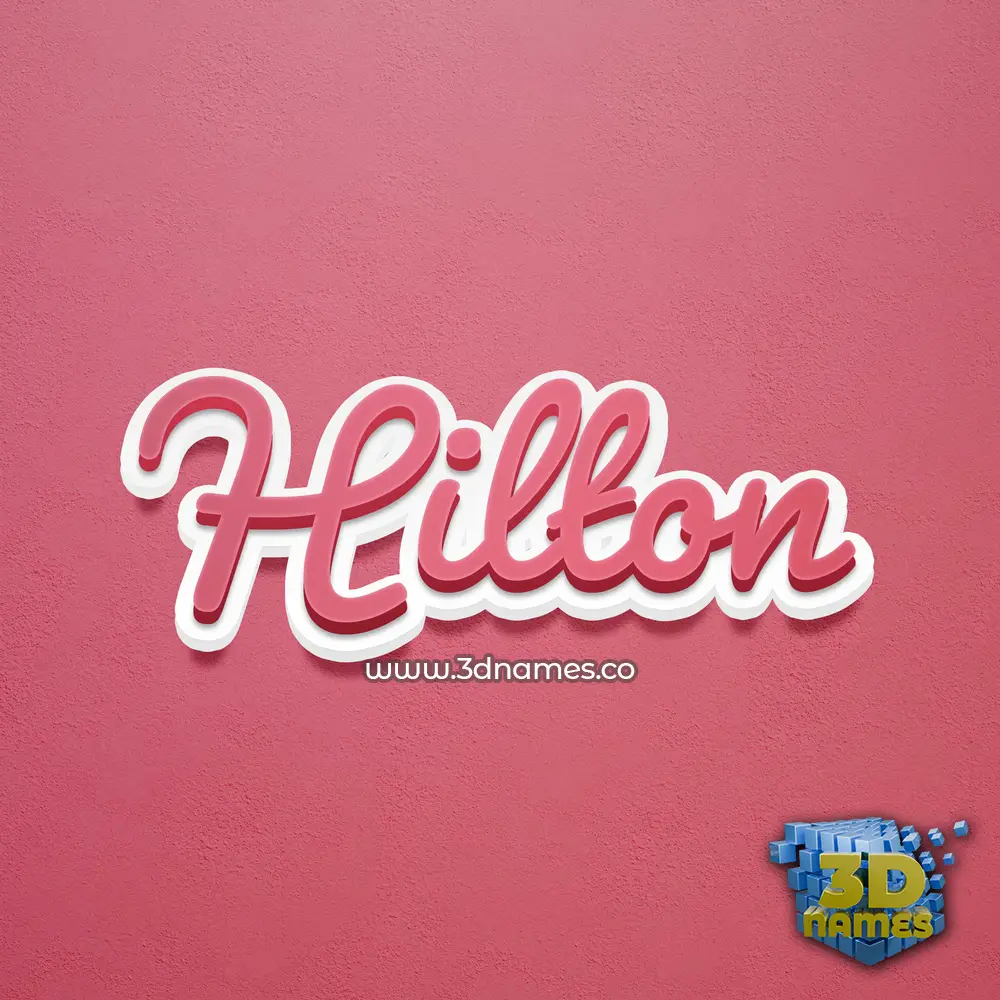 hilton in Red Scribble style - 3D name wallpaper