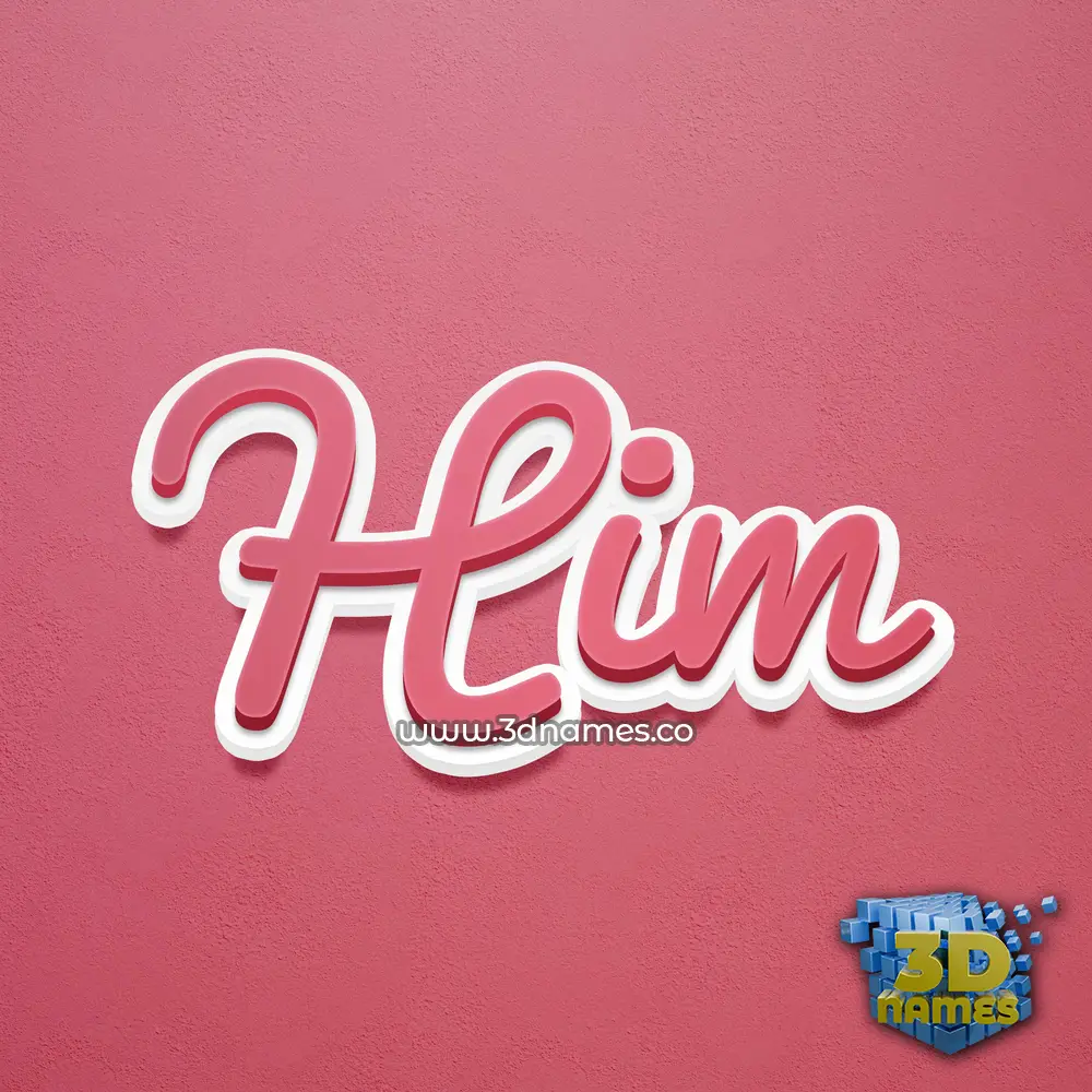 him in Red Scribble style - 3D name wallpaper