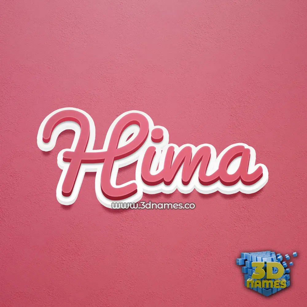 hima in Red Scribble style - 3D name wallpaper