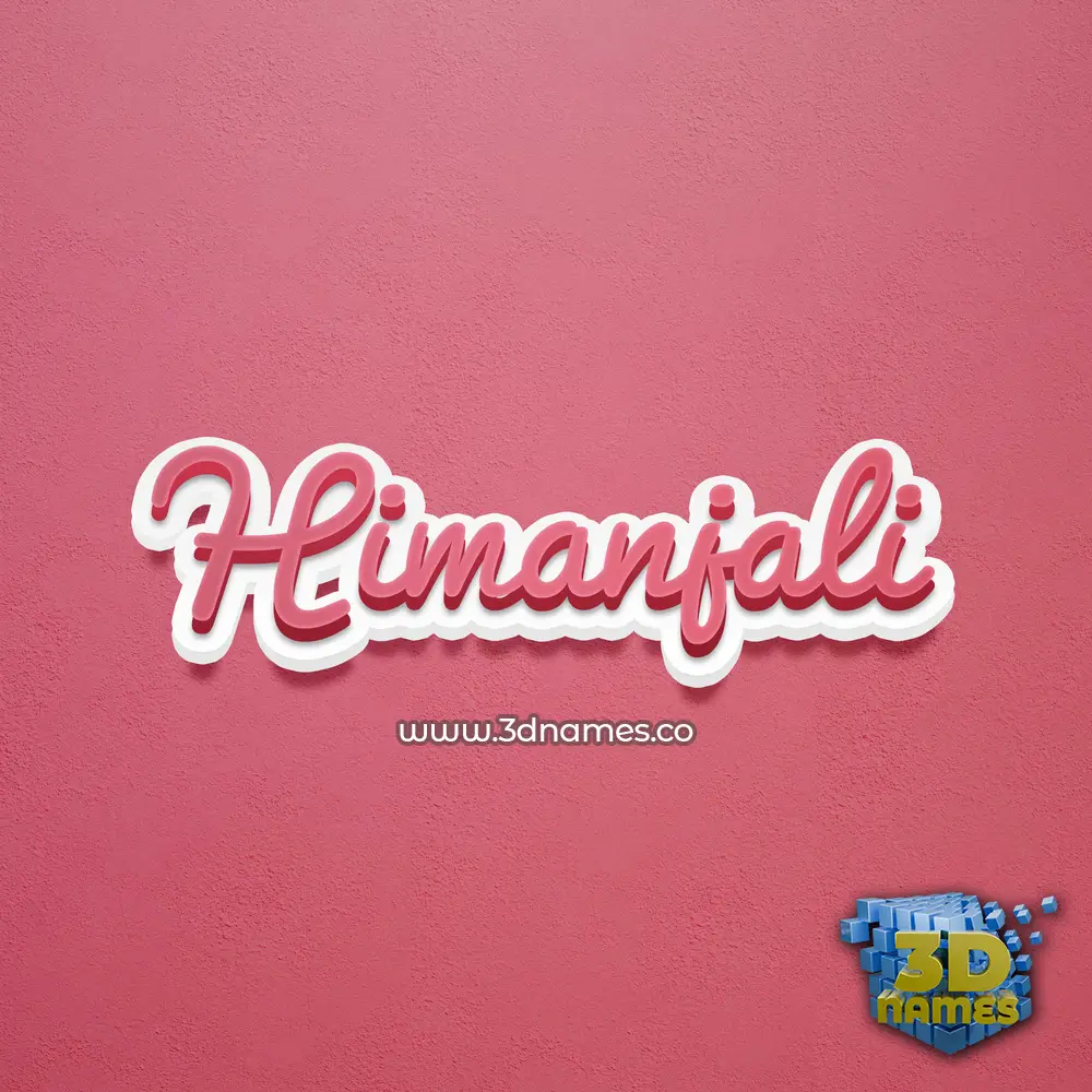 himanjali in Red Scribble style - 3D name wallpaper