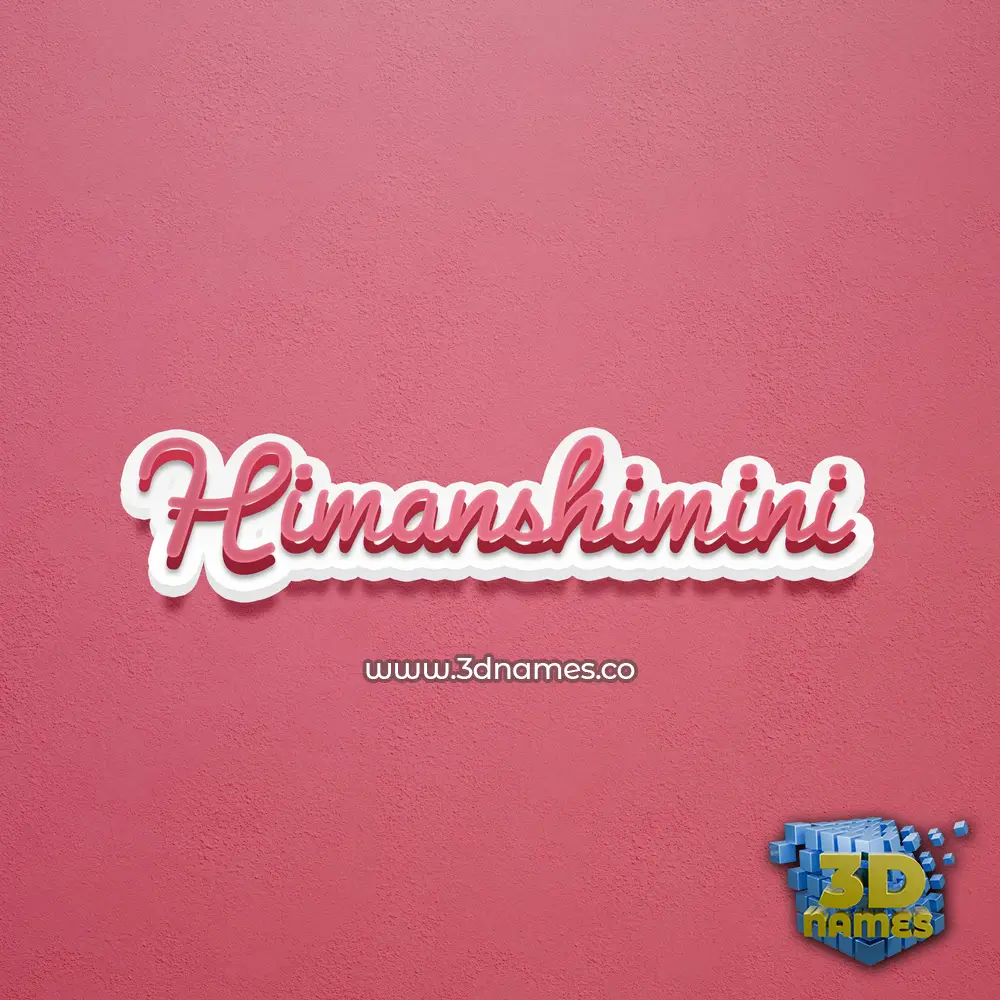 himanshimini in Red Scribble style - 3D name wallpaper