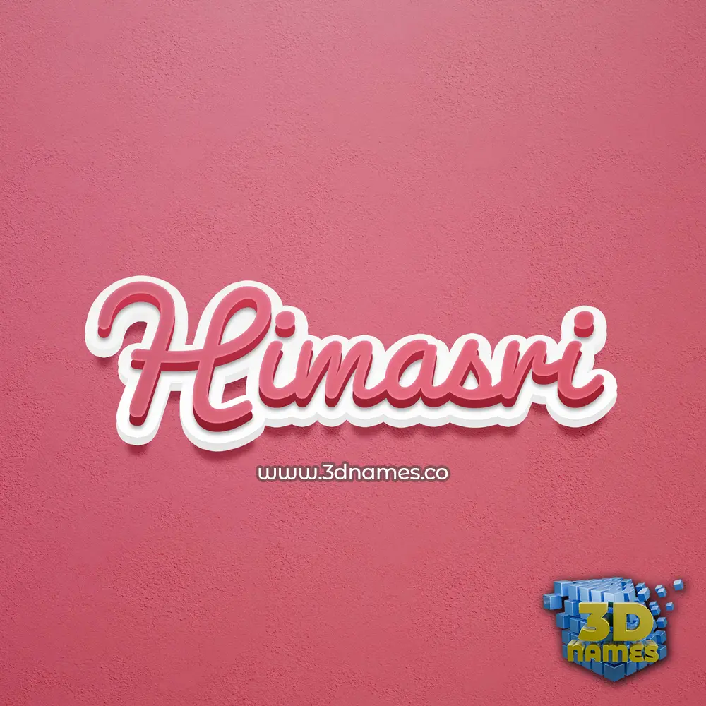 himasri in Red Scribble style - 3D name wallpaper