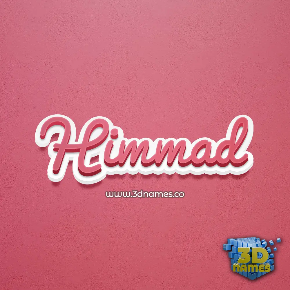 himmad in Red Scribble style - 3D name wallpaper