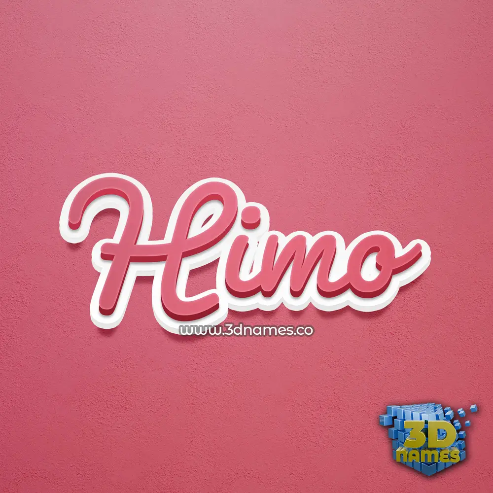 himo in Red Scribble style - 3D name wallpaper