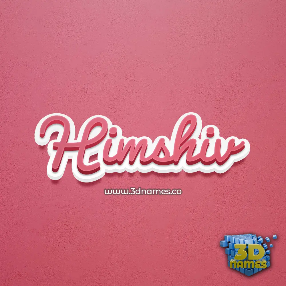 himshiv in Red Scribble style - 3D name wallpaper