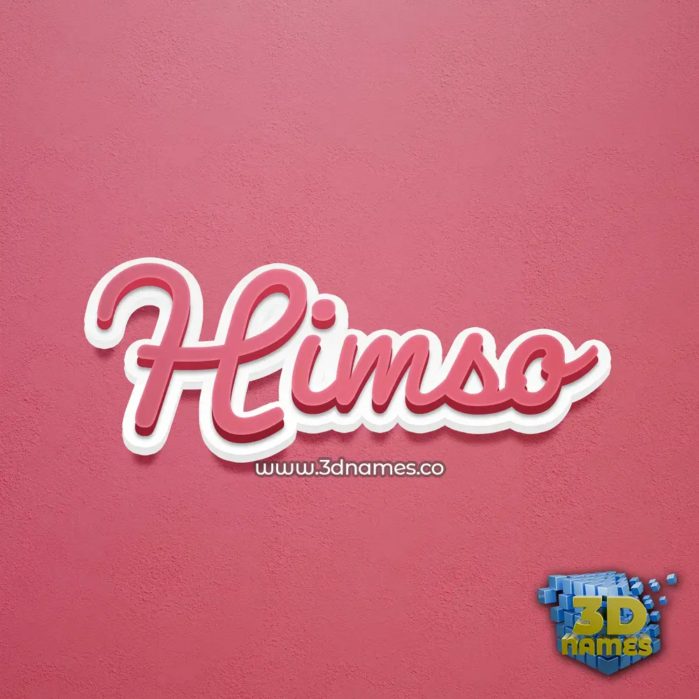 himso in Red Scribble style - 3D name wallpaper