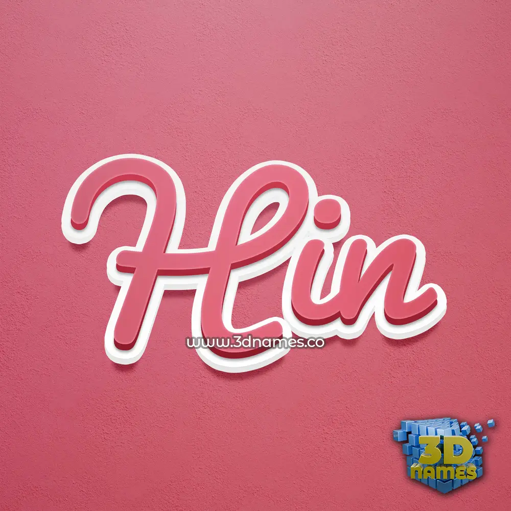 hin in Red Scribble style - 3D name wallpaper
