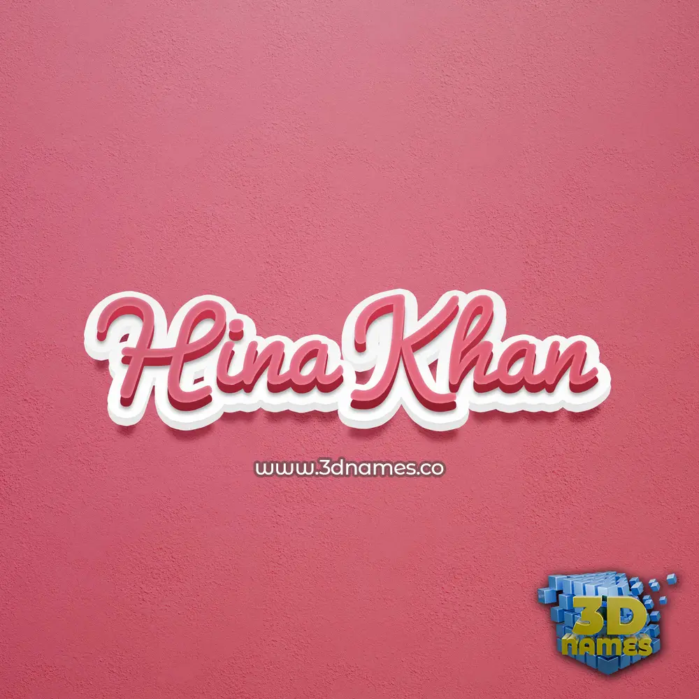 hina khan in Red Scribble style - 3D name wallpaper