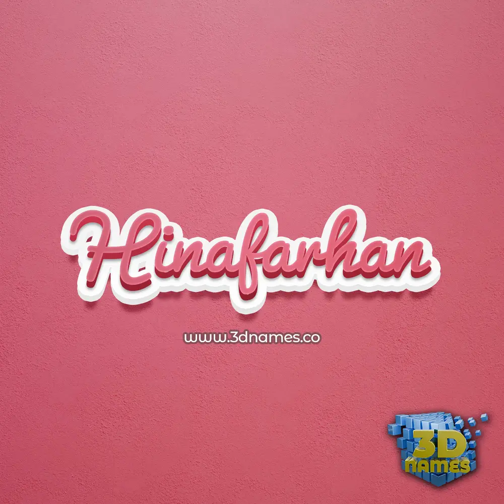 hinafarhan in Red Scribble style - 3D name wallpaper