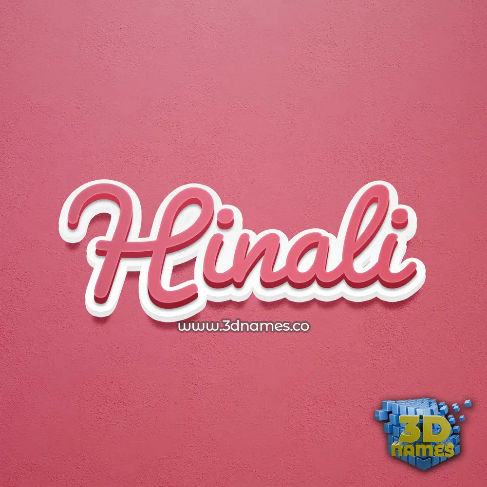 hinali in Red Scribble style - 3D name wallpaper