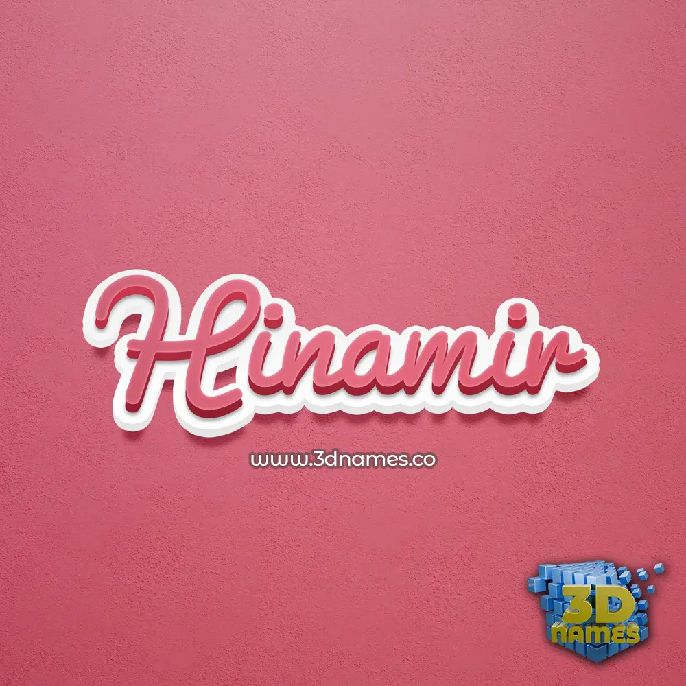 hinamir in Red Scribble style - 3D name wallpaper