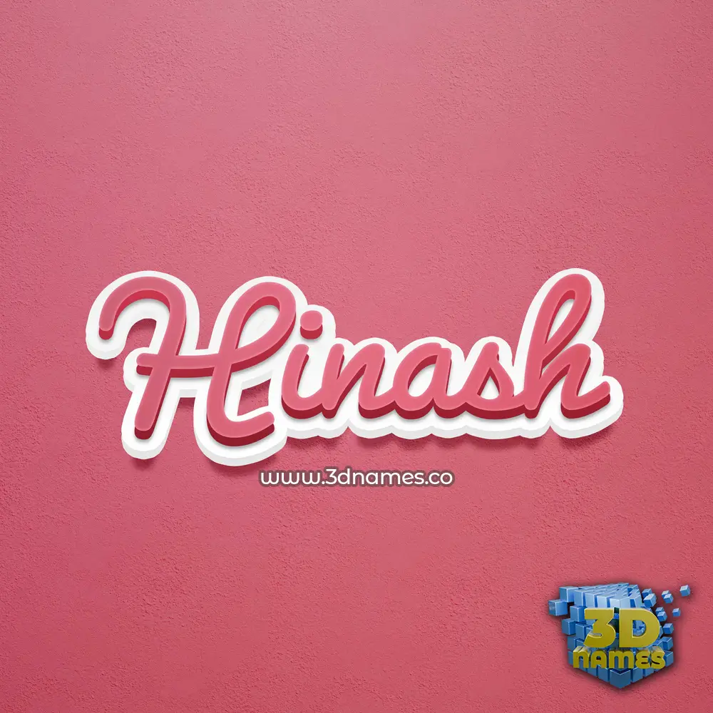 hinash in Red Scribble style - 3D name wallpaper