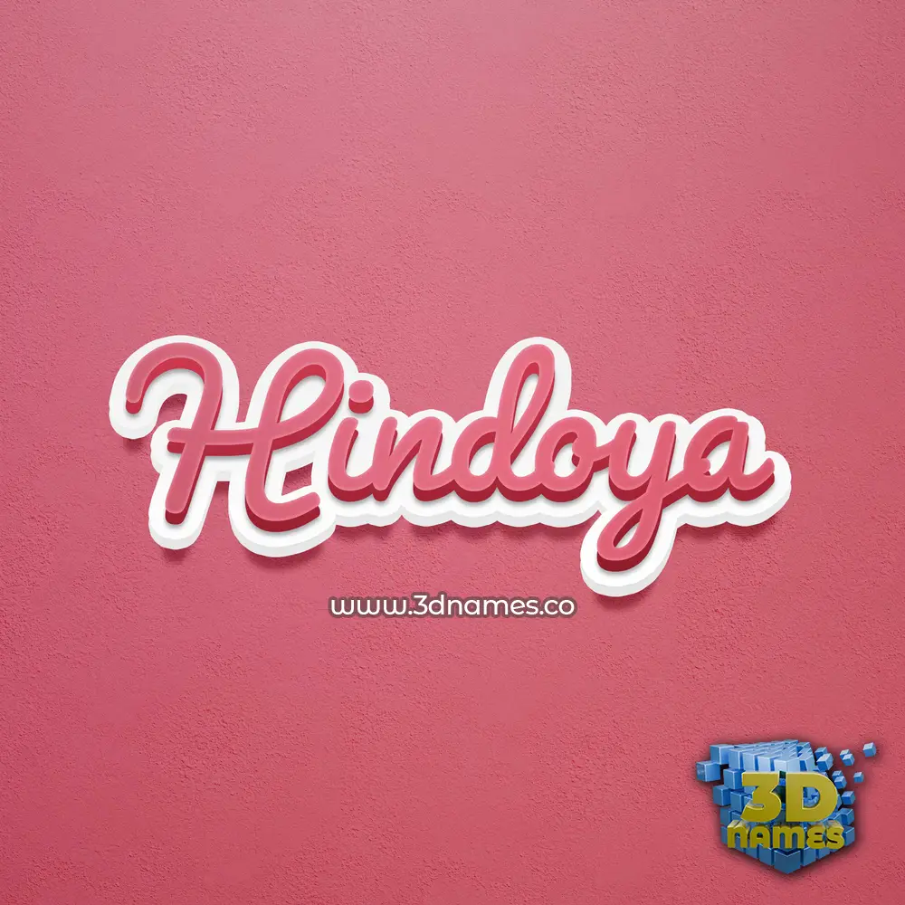 hindoya in Red Scribble style - 3D name wallpaper