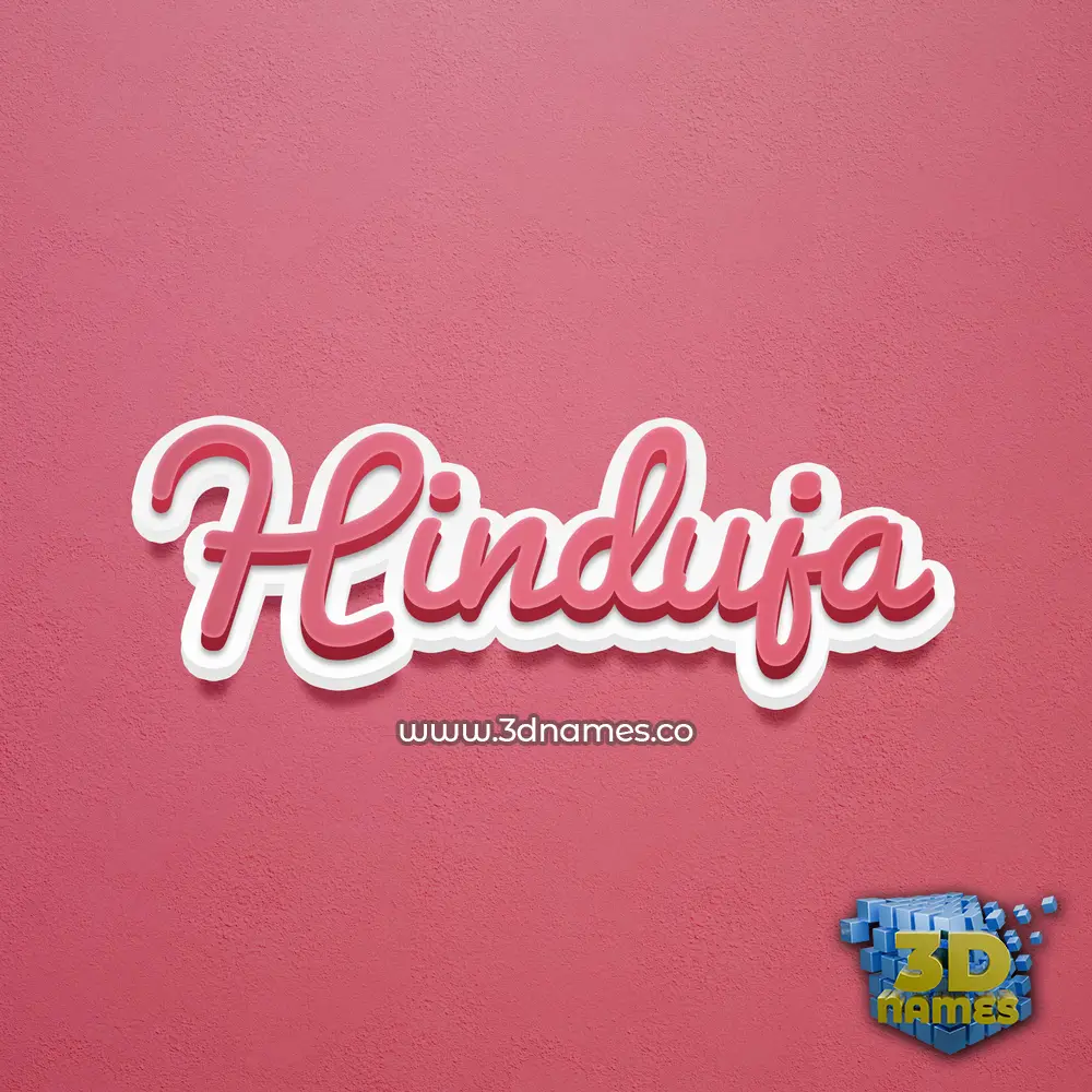 hinduja in Red Scribble style - 3D name wallpaper