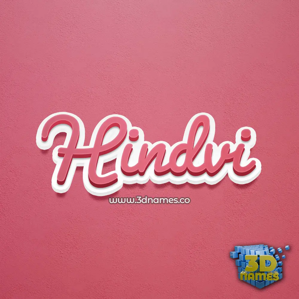 hindvi in Red Scribble style - 3D name wallpaper