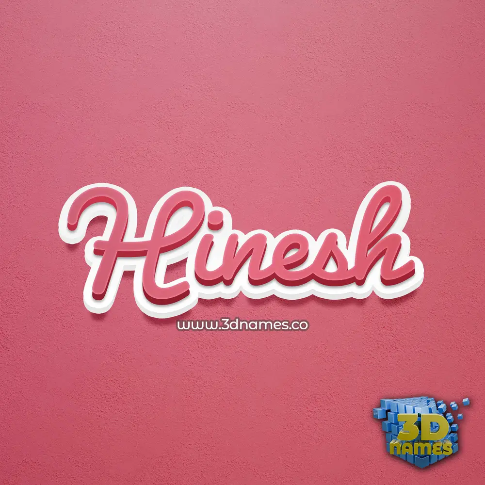 hinesh in Red Scribble style - 3D name wallpaper