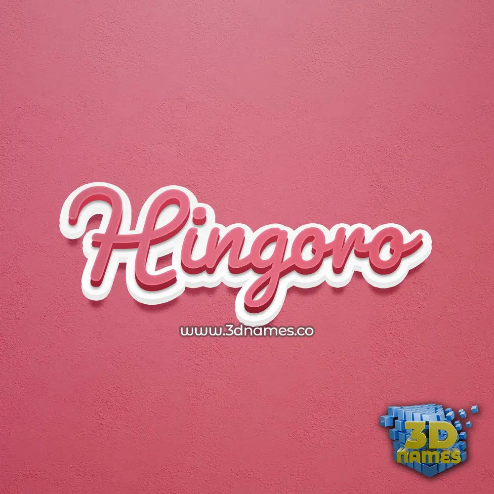 hingoro in Red Scribble style - 3D name wallpaper