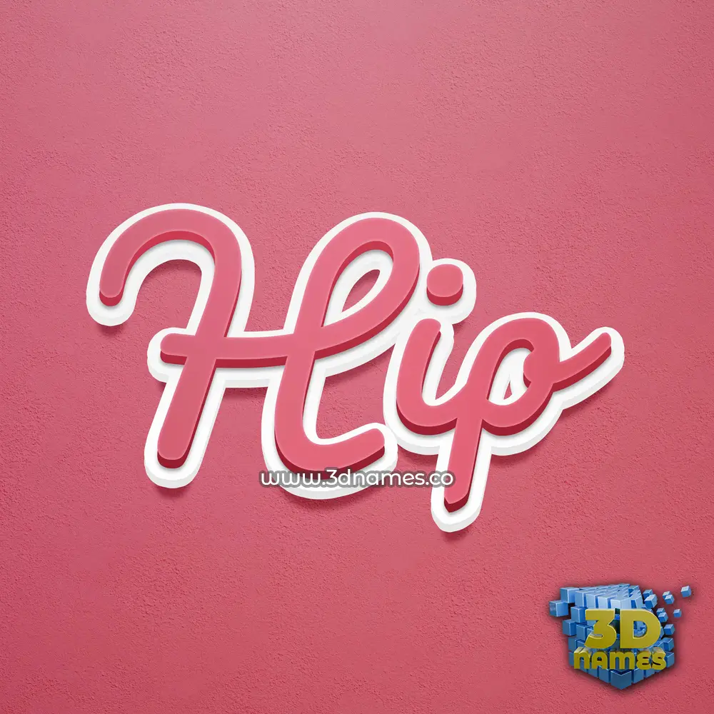 hip in Red Scribble style - 3D name wallpaper