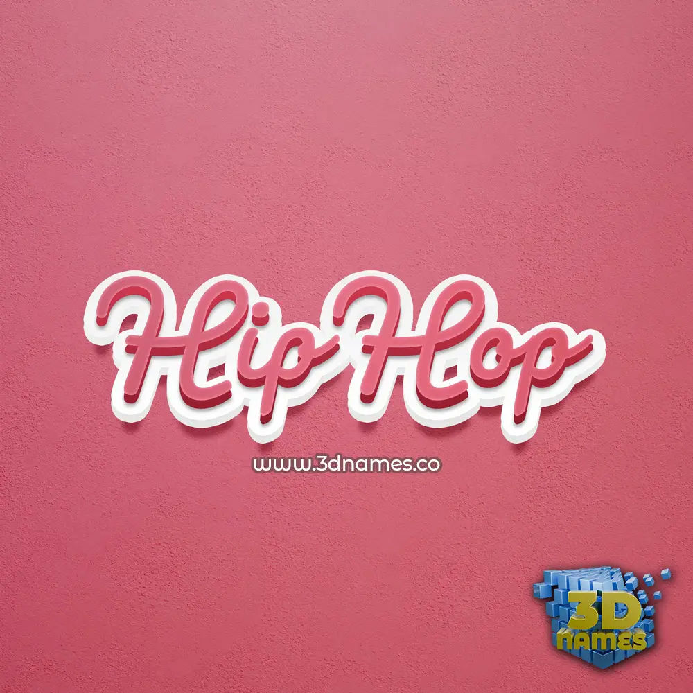 hip hop in Red Scribble style - 3D name wallpaper