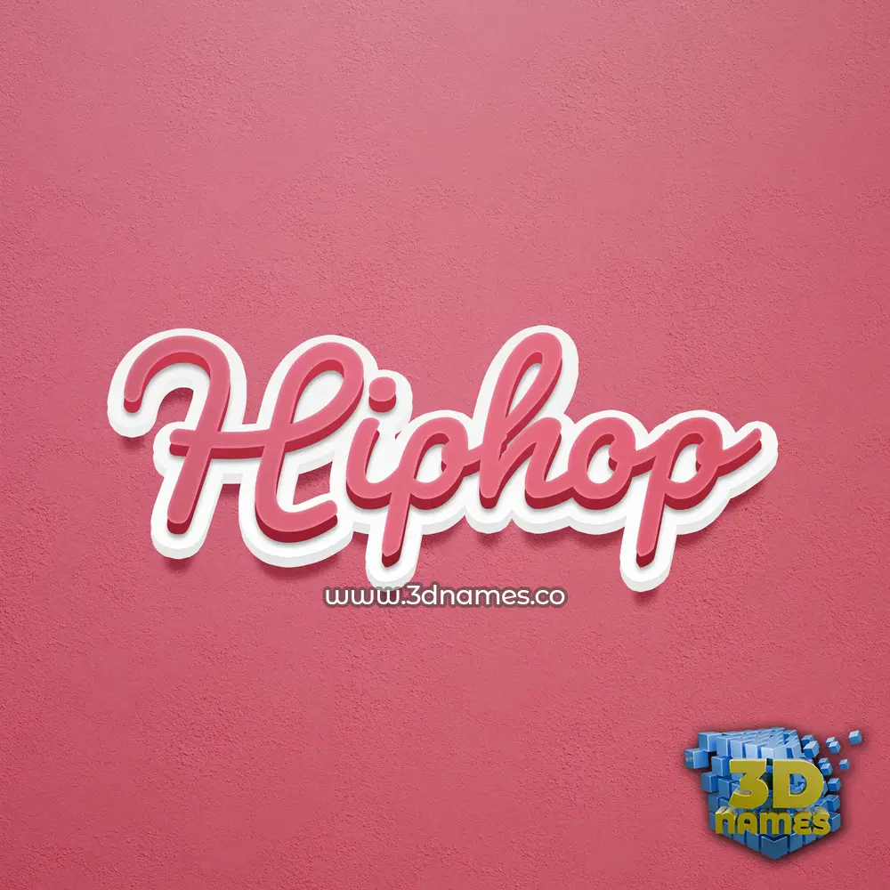 hiphop in Red Scribble style - 3D name wallpaper