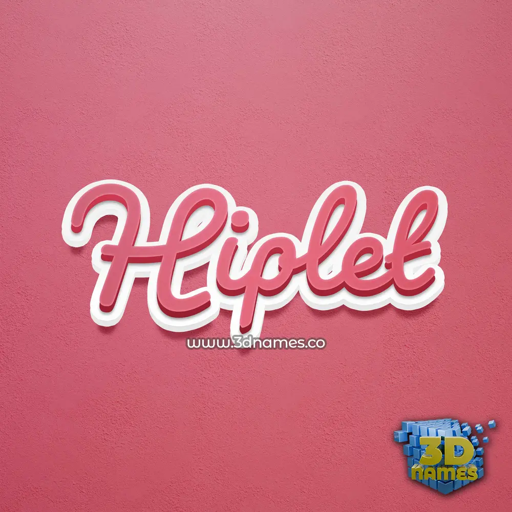 hiplet in Red Scribble style - 3D name wallpaper