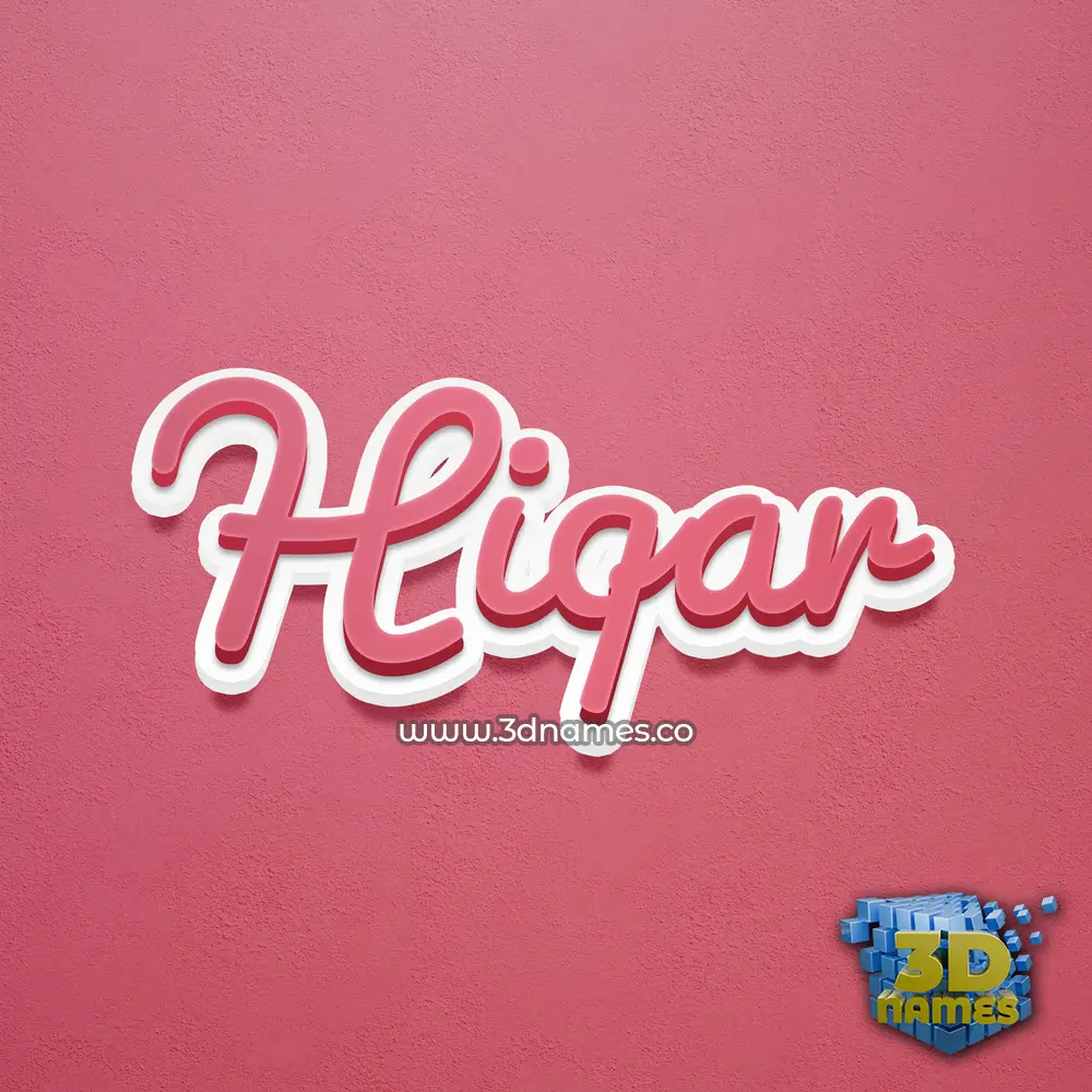 hiqar in Red Scribble style - 3D name wallpaper