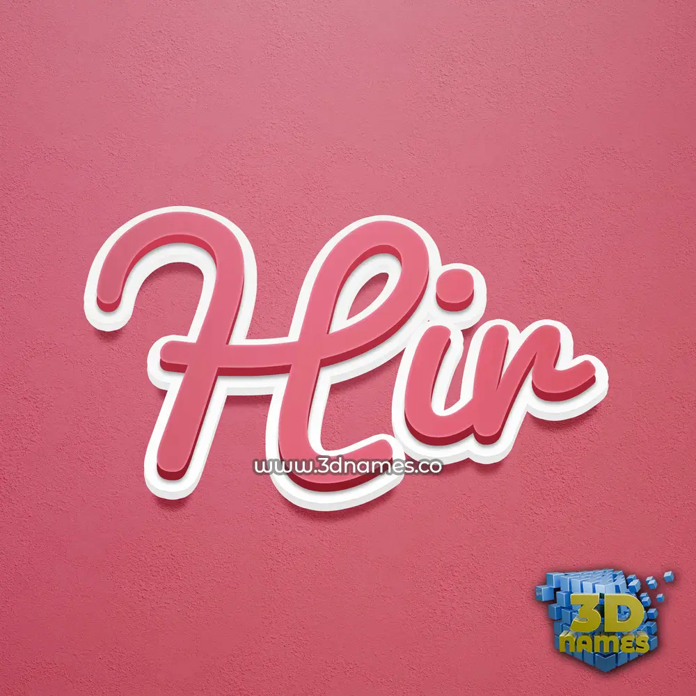 hir in Red Scribble style - 3D name wallpaper
