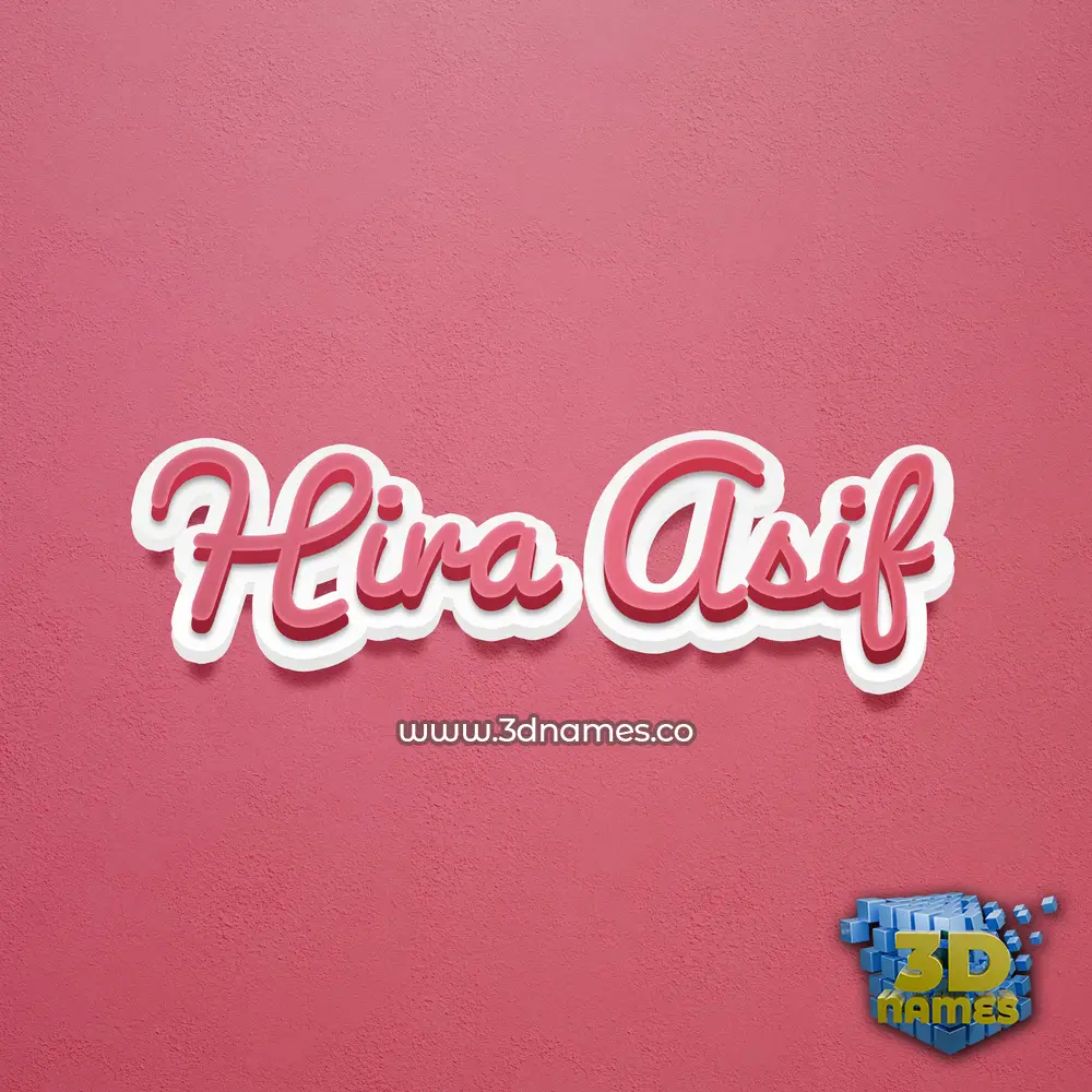hira asif in Red Scribble style - 3D name wallpaper