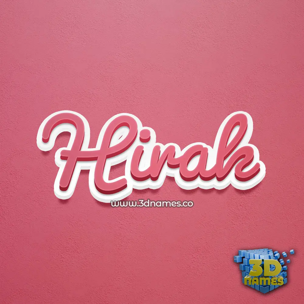 hirak in Red Scribble style - 3D name wallpaper