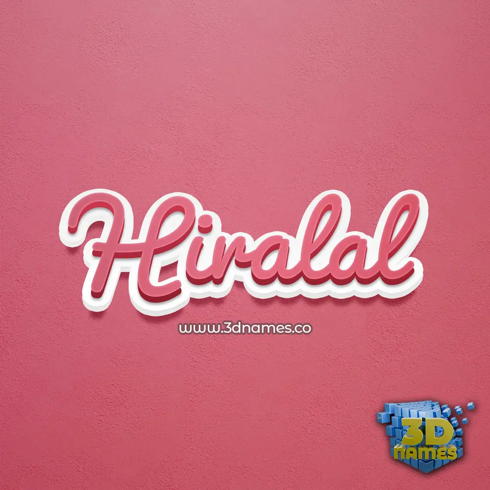 hiralal in Red Scribble style - 3D name wallpaper