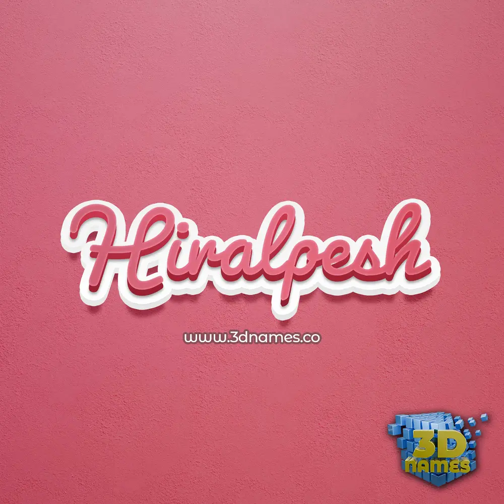 hiralpesh in Red Scribble style - 3D name wallpaper