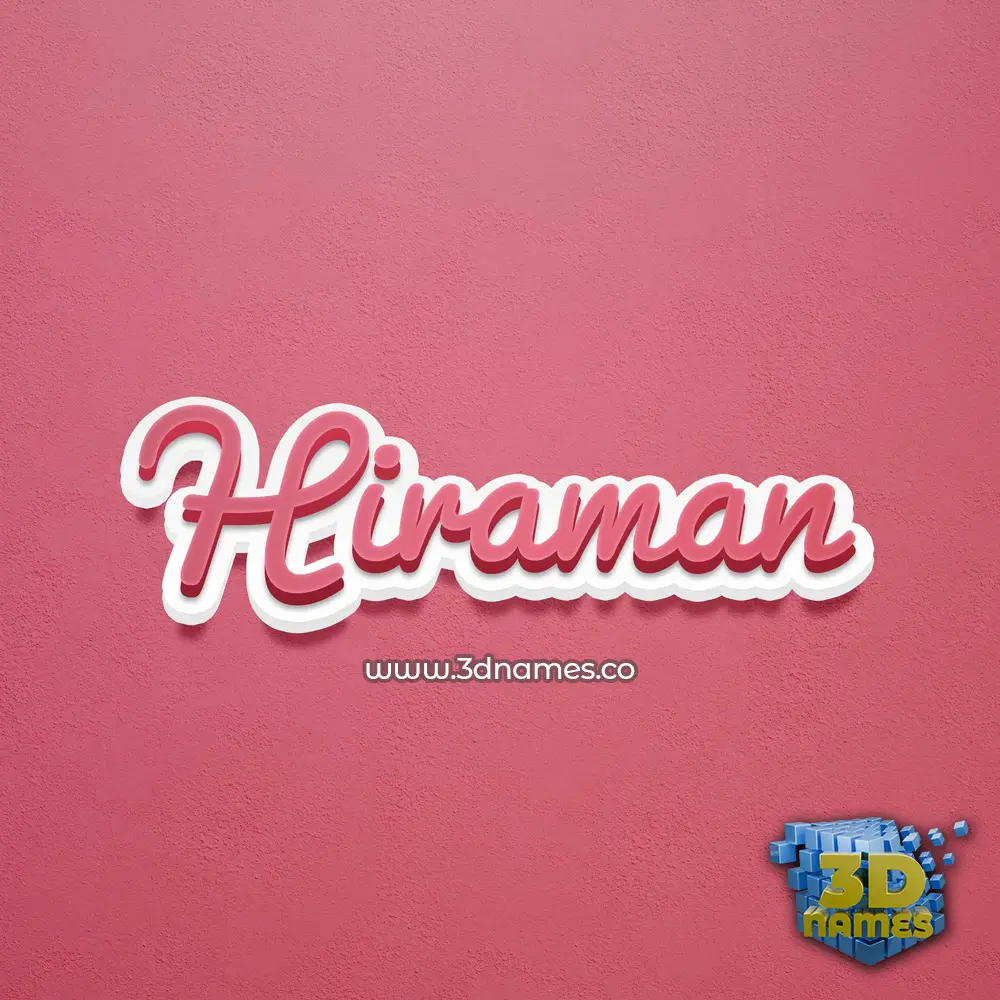 hiraman in Red Scribble style - 3D name wallpaper