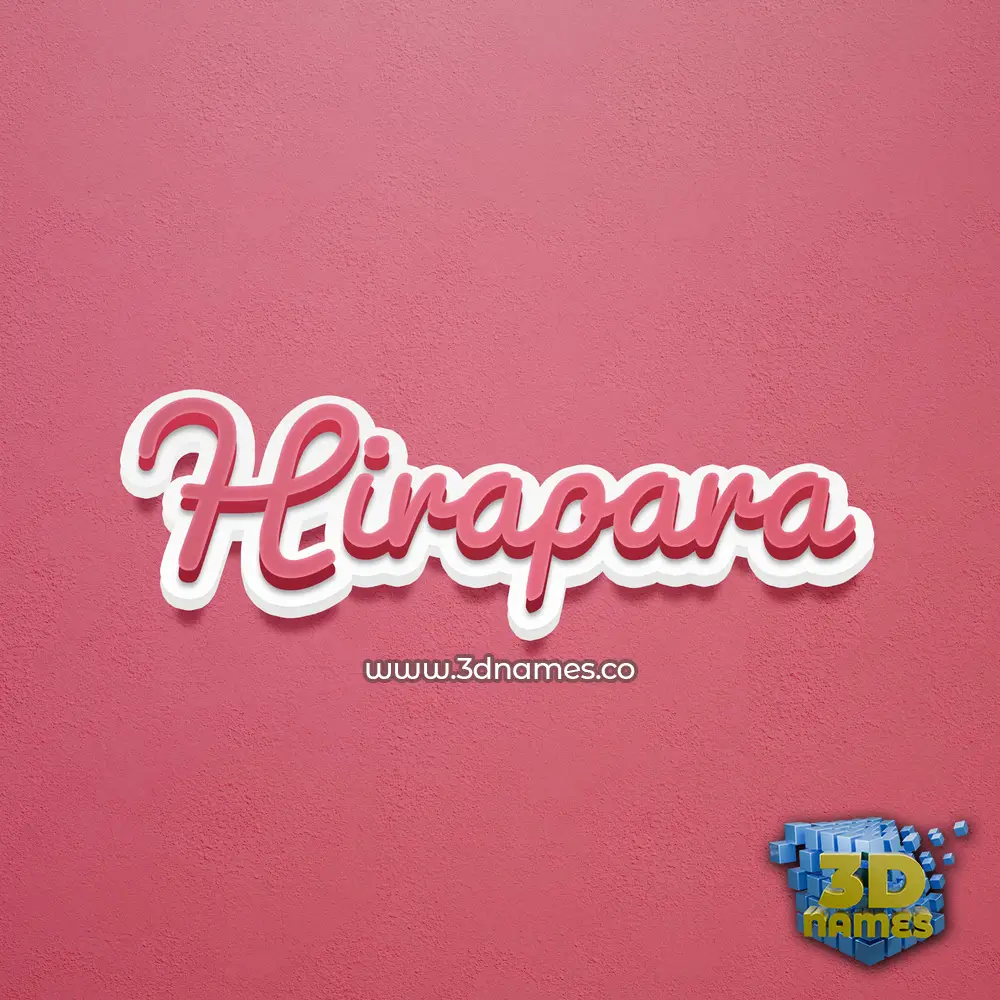 hirapara in Red Scribble style - 3D name wallpaper