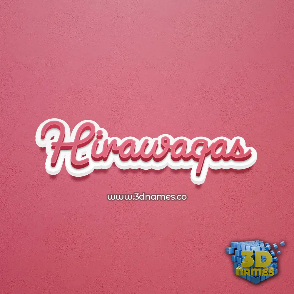 hirawaqas in Red Scribble style - 3D name wallpaper