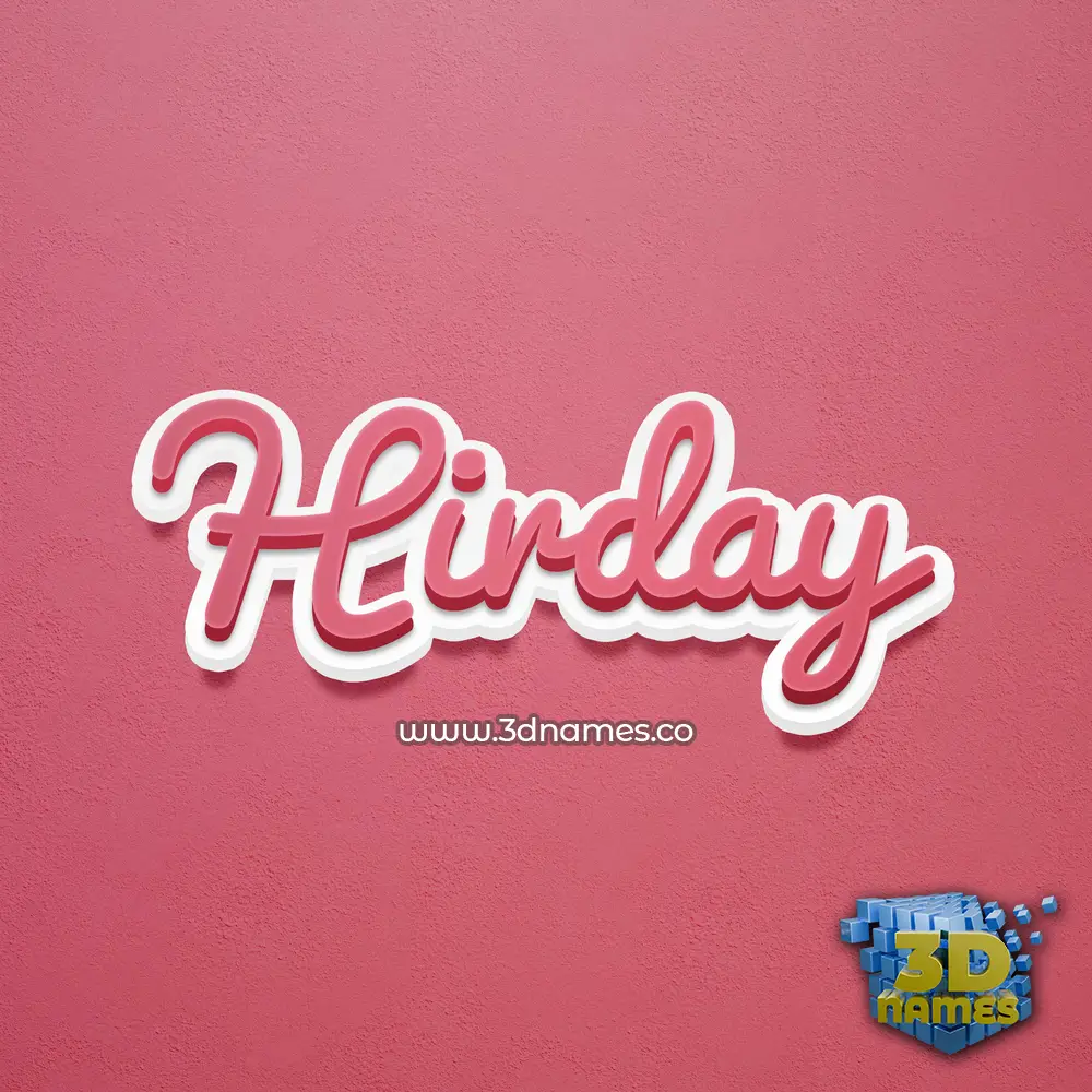 hirday in Red Scribble style - 3D name wallpaper