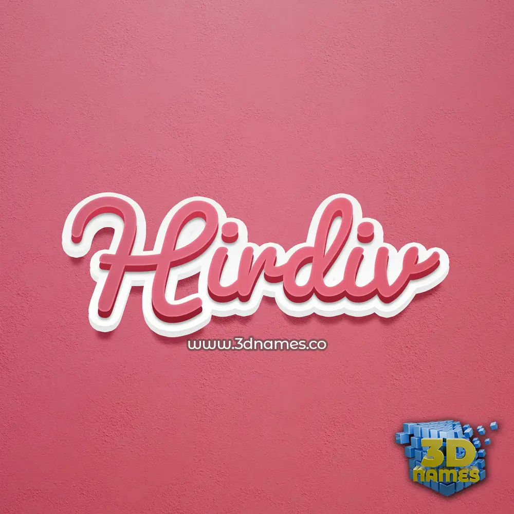 hirdiv in Red Scribble style - 3D name wallpaper
