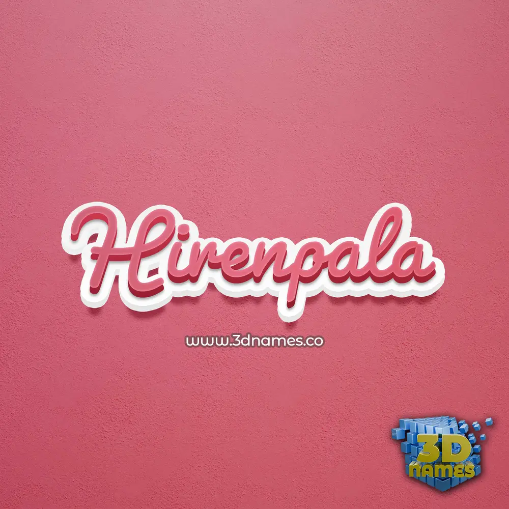 hirenpala in Red Scribble style - 3D name wallpaper