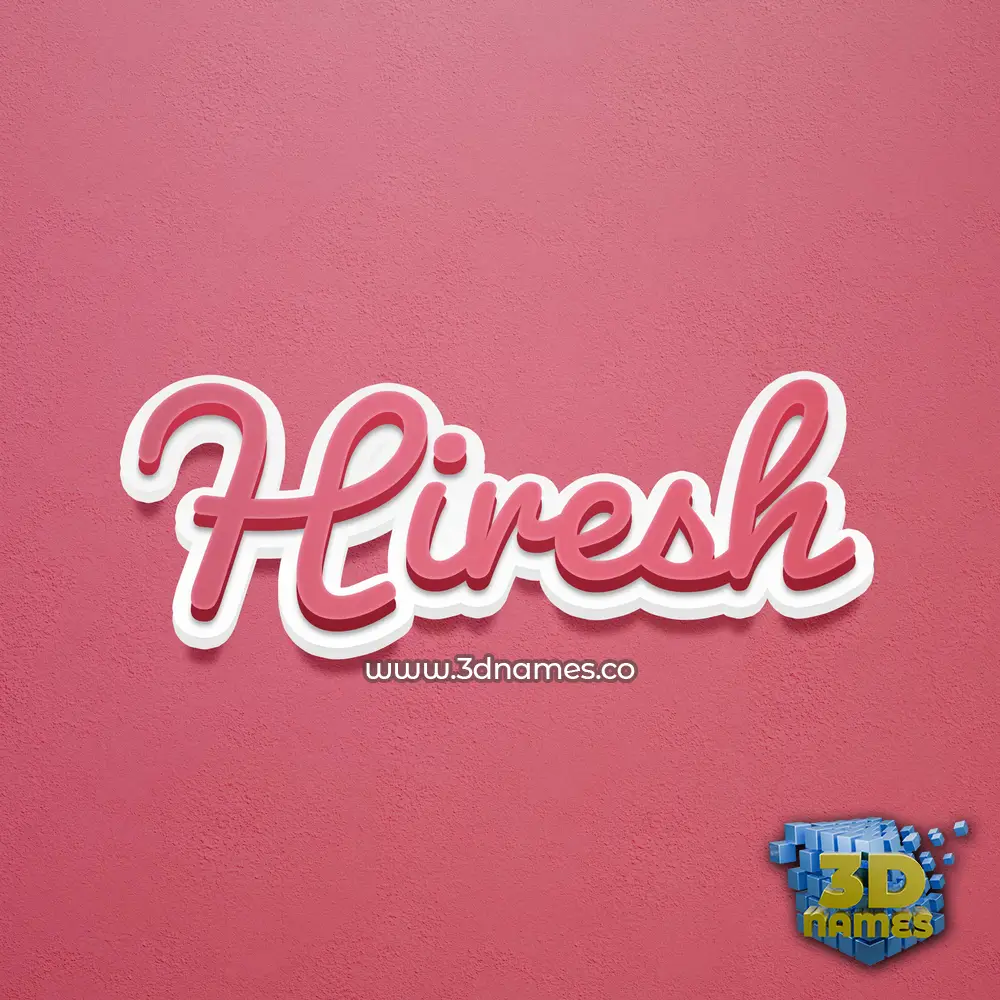 hiresh in Red Scribble style - 3D name wallpaper