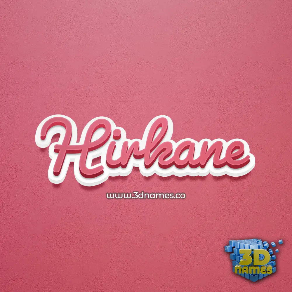 hirkane in Red Scribble style - 3D name wallpaper